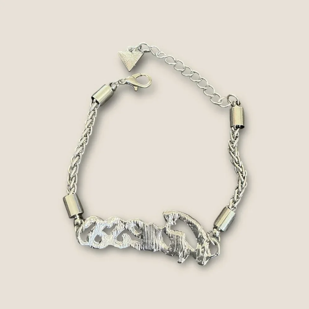 Guess Adjustable Chain Bracelet With Rhinestone Logo & Red Charm 6-8 Inches - Picture 2 of 2